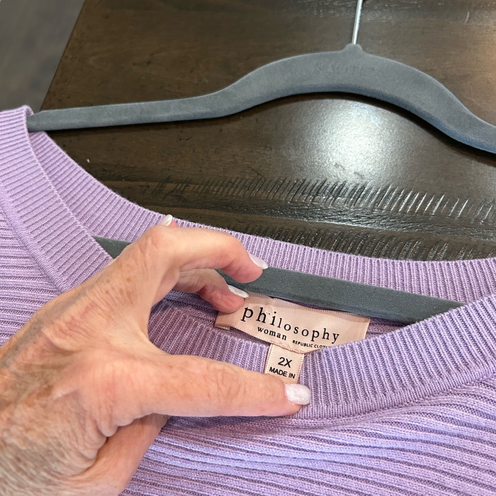 Philosophy Lilac Ribbed Knit Top - Picture 5 of 6